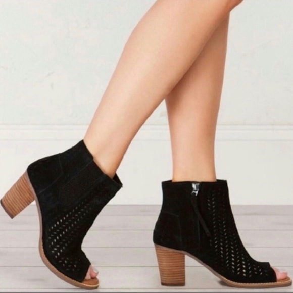 toms women's majorca peep toe mid calf boot